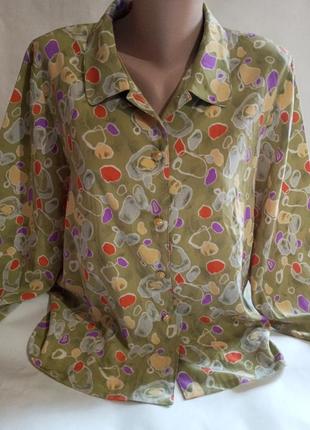 Блуза блузка  вінтаж олива1 фото