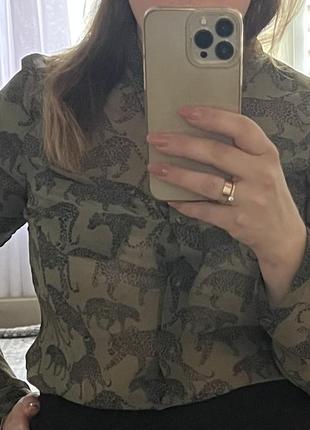 Сорочка блузка принт леопард3 фото