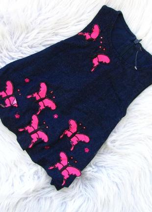 Стильный нарядное джинсовый сарафан платье бабочки1 фото
