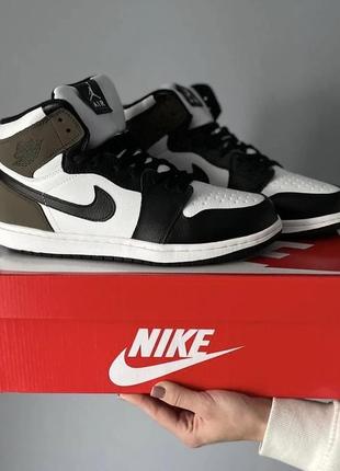 Мужские кроссовки  nike jordan 1 retro dark mocha(хутро) 431 фото