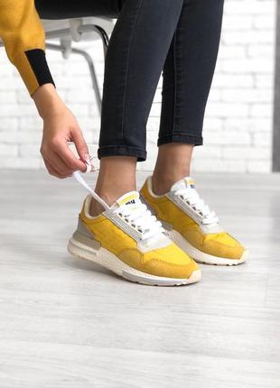 Стильные adidas zx 500 white yellow, женские / лодочки кроссовки адидас.