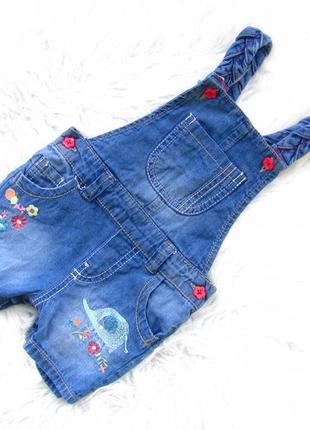 Крутой джинсовый полукомбинезон песочник f&f