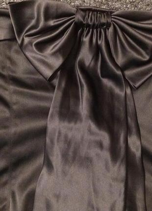 Atmosphere атласное чёрное платье бюстье без бретелей5 фото
