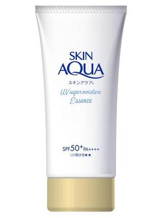 Сонцезахисна зволожувальна есенція з spf 50 + super moisture essence skin aqua rohto, 80 g3 фото