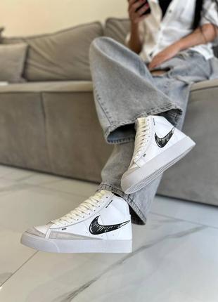 Кроссовки nike blazer mid 77 sketch white/black