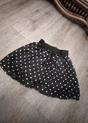 Юбка атласная в горох