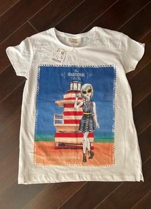 Футболка с девочкой zara, р. 8-10 лет