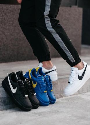 Чоловічі шкіряні кросівки nike air force x ambush. крлір білий, різнокольорові.