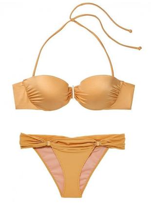 Роскошный купальник ventanas bandeau push-up от victoria's secret - shira gold3 фото