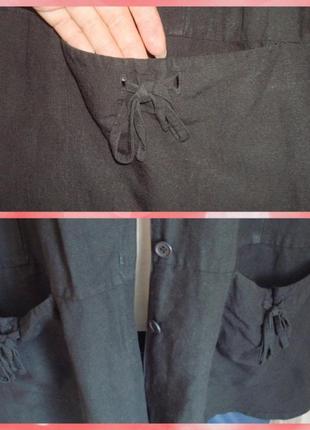 🌻 fabiani лен+вискоза стильная летняя накидка женская легкая большого размера черная🌻9 фото