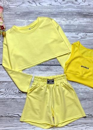 Літній костюм трійка для дівчаток