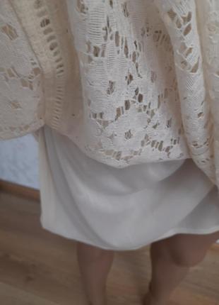 Сетевое коттоновое платье платье в молочном цвете винтаж5 фото
