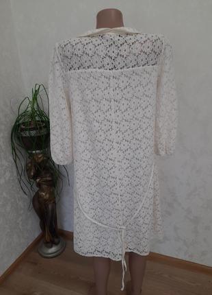 Сетевое коттоновое платье платье в молочном цвете винтаж4 фото