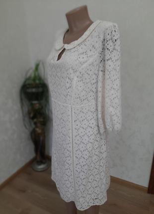 Сетевое коттоновое платье платье в молочном цвете винтаж2 фото