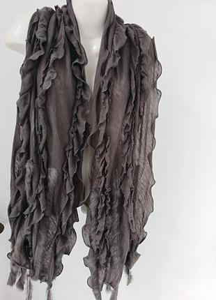 Стильный  шарф с  отделкой  мехом  кролика.