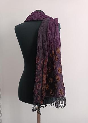 Шарф палантин жатка шерсть , с бахромой, индия , nalini