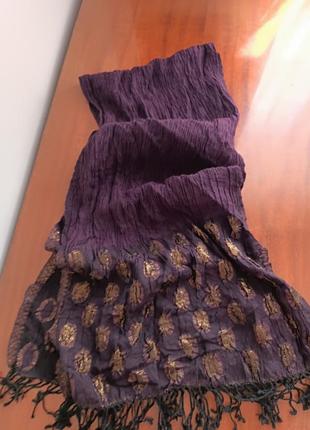 Шарф палантин жатка шерсть , с бахромой, индия , nalini