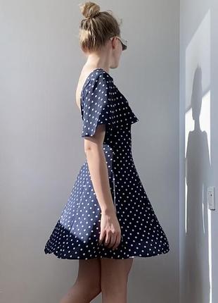Коротка сукня в горошок з воланами zara