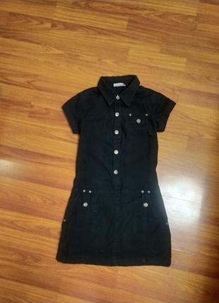 Комбінезон зі спідницею сукня плаття котоновий чорний мілітарі кежуал джинсовий