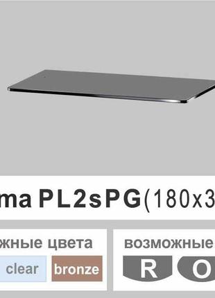 Поличка зі скла настінна навісна прямокутна commus pl2s pg smart (180х350х6мм)