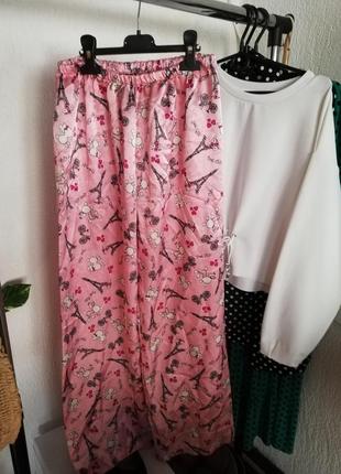 Штани піжамні з принтом рожеві