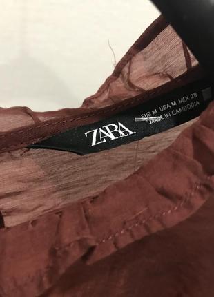 Zara свободная блузка с воланами8 фото