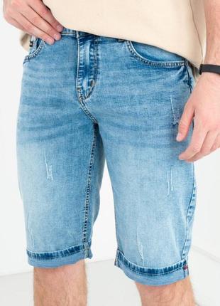 Мужские голубые джинсовые шорты бриджи
