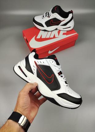 Кроссовки nike air monarch iv white black red1 фото