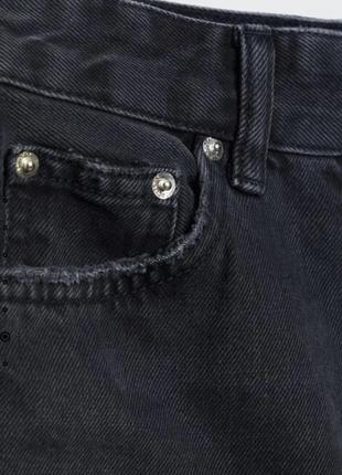 Шорты джинсовые графитовые черные, а силуэта высокая посадка4 фото