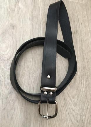 Натур. кожаный ремень 116-136 см черный