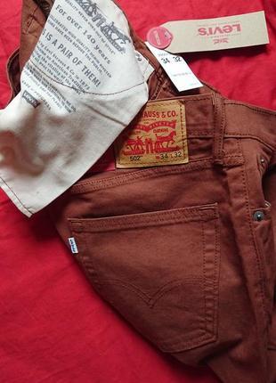 Брендовые фирменные коттоновые стрейчевые джинсы levi's 502,оригинал,новые с бирками из сша, размер 34/32.6 фото