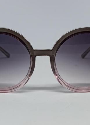 Очки женские солнцезащитные серо розовые с градиентом круглые2 фото