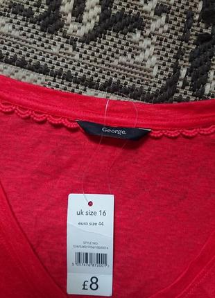 Брендовая фирменная женская льняная футболка george, новая с бирками, большой размер 168нг. 100% льон.5 фото
