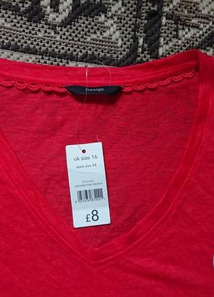 Брендовая фирменная женская льняная футболка george, новая с бирками, большой размер 168нг. 100% льон.4 фото