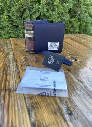 Новий гаманець herschel (roy rfid peacoat plaid wallet) з американками4 фото