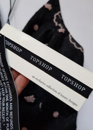 Новое шикарное платье topshop,фактурное черное платье в цветочный принт на тонких бретелях3 фото