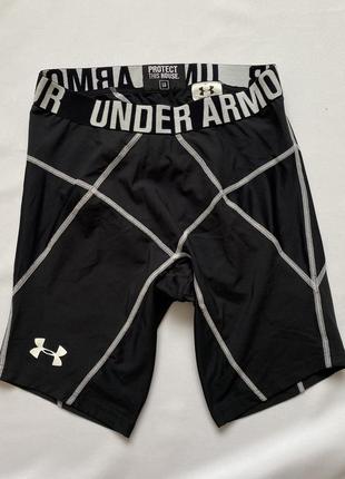 Компресійні корегуючі шорти under armour heatgear core short black/black3 фото