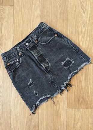 Джинсовая короткая юбка levi's strauss premium xs w 24