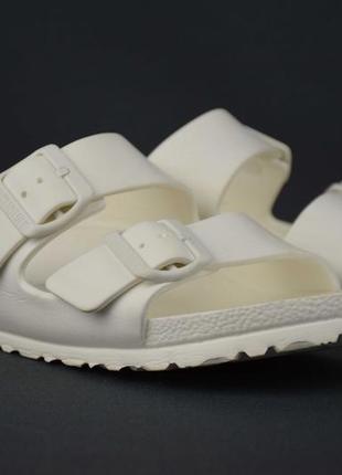 Birkenstock arizona eva / crocs шльопанці сандалі босоніжки сланці білі німеччина оригінал 37 р/24см2 фото