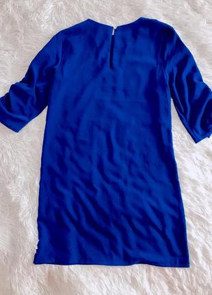 Трендовое платье синего цвета с завязками на рукавах h&amp;m6 фото