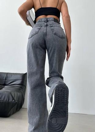 Стильные джинсы wide leg с молнией турция4 фото