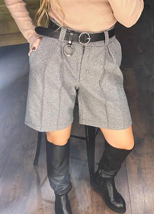 Женские шерстяные шорты с высокой посадкой