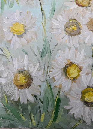 Картина "букет ромашек",двп, масло