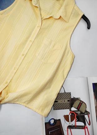Рубашка женская желтая тенниска без рукавов от бренда ff collection xs s2 фото