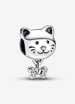 Срібний шарм кошеня кіт пандора pandora