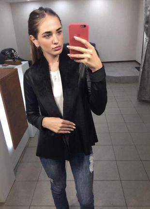Накидка из эко кожи на меху