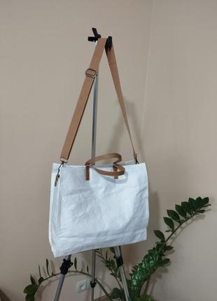 Dupont® крафт-бумага, сумка-тоут, шоппер средний с крафт- бумага шелковисто- матовый