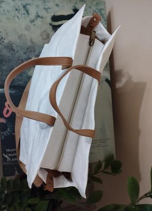 Dupont® крафт-бумага, сумка-тоут, шоппер средний с крафт- бумага шелковисто- матовый