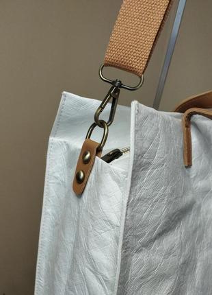 Dupont® крафт-бумага, сумка-тоут, шоппер средний с крафт- бумага шелковисто- матовый