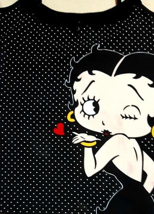 Майка черная в горошек betty boop размер s3 фото